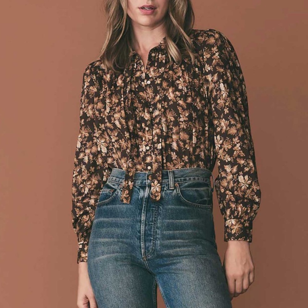 NWT Doen Norma Floral Button Up Top